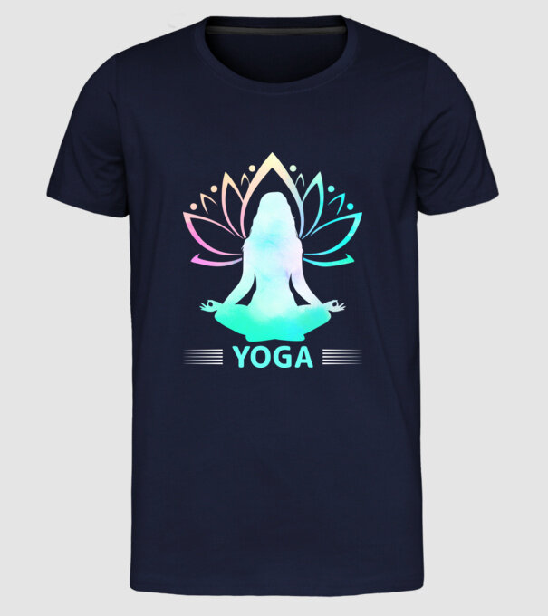 JÓGA / YOGA minta sötétkék pólón