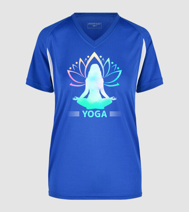 JÓGA / YOGA minta királykék pólón