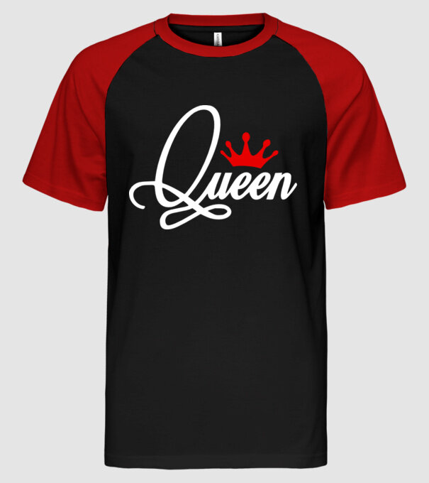 queen királylány királynő színezhető minta fekete/piros pólón