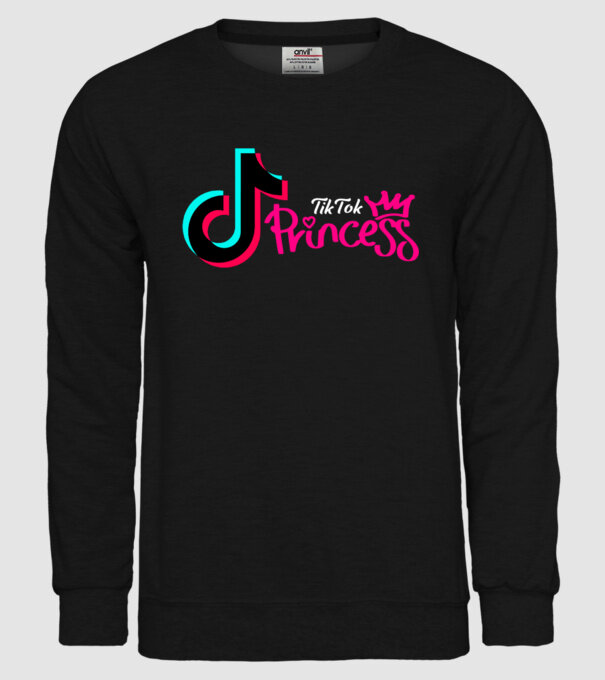 TikTok princess színezhető minta fekete pólón