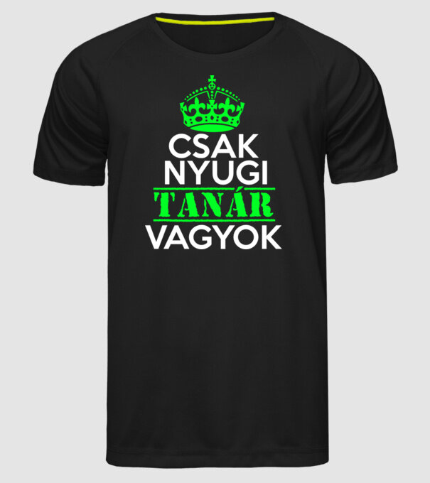 Keep Calm tanár minta fekete pólón