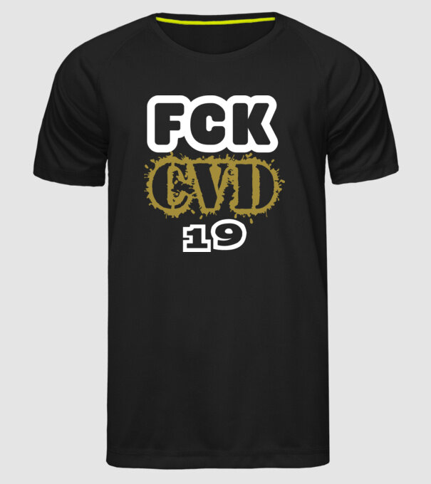 Színezhető FCK covid 19 vírus minta fekete pólón