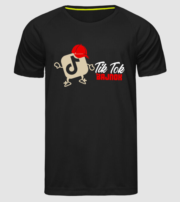 Tik Tok bajnok színezhető minta fekete pólón