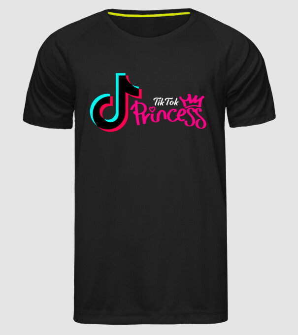 TikTok princess színezhető minta fekete pólón