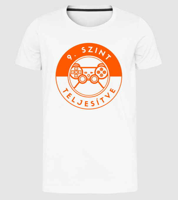 9. szint teljesítve színezhető minta fehér pólón