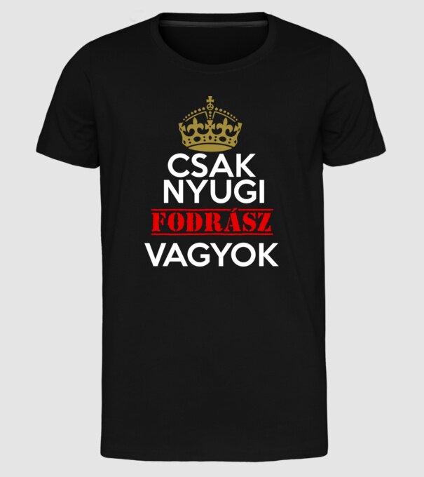 Keep Calm fodrász minta fekete pólón