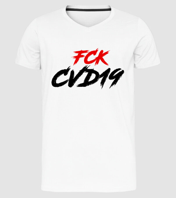 Színezhető FCK covid 19 vírus minta fehér pólón