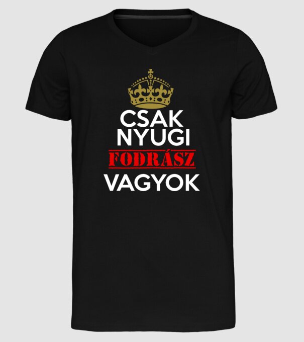 Keep Calm fodrász minta fekete pólón