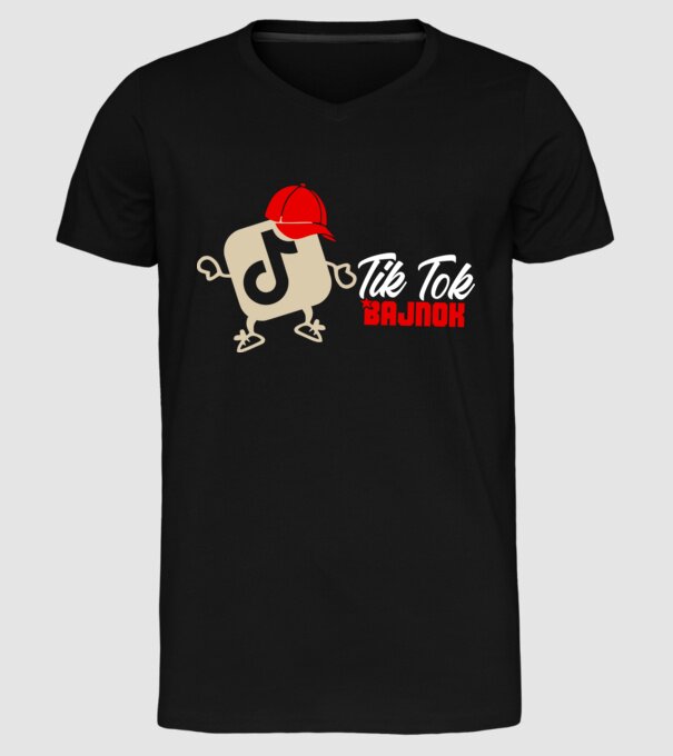 Tik Tok bajnok színezhető minta fekete pólón