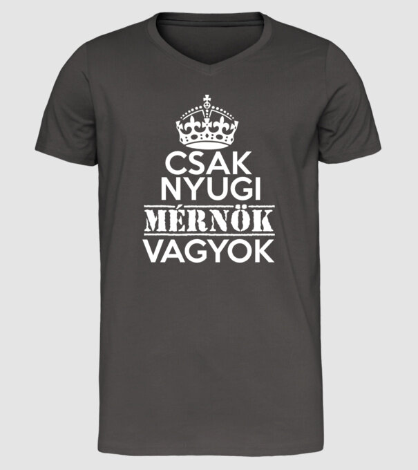 Keep Calm mérnök minta sötétszürke pólón