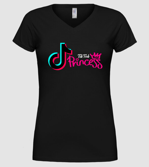 TikTok princess színezhető minta fekete pólón