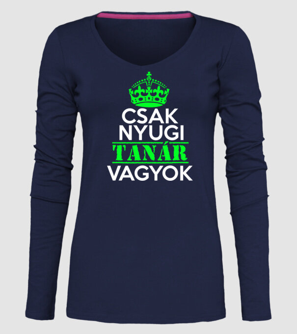 Keep Calm tanár minta sötétkék pólón