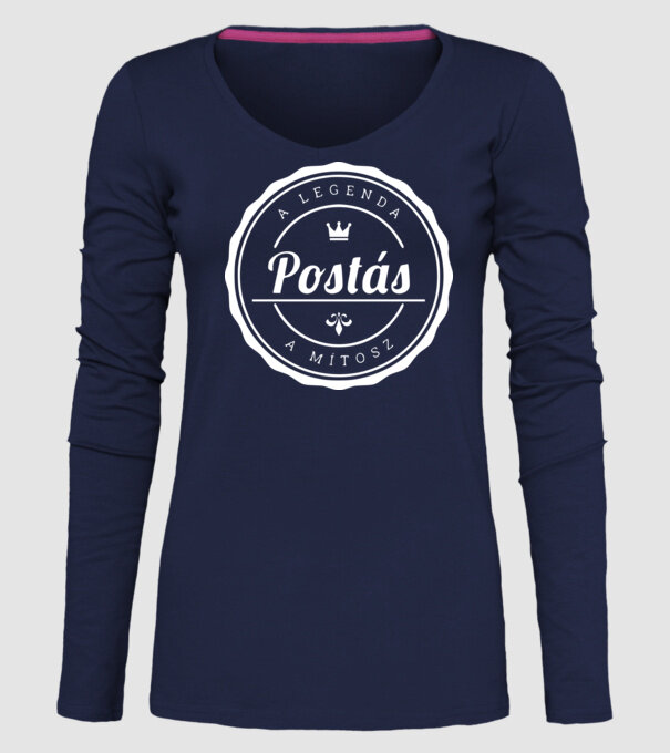 Postás mítosz minta sötétkék pólón