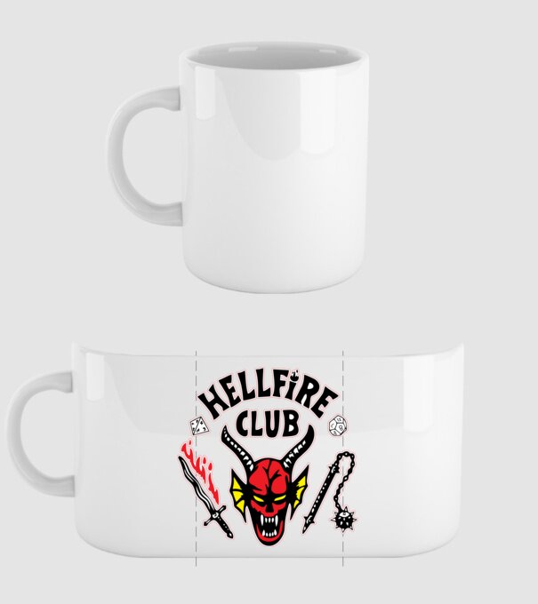 Pokol tűze klub Stranger Things minta fehér pólón