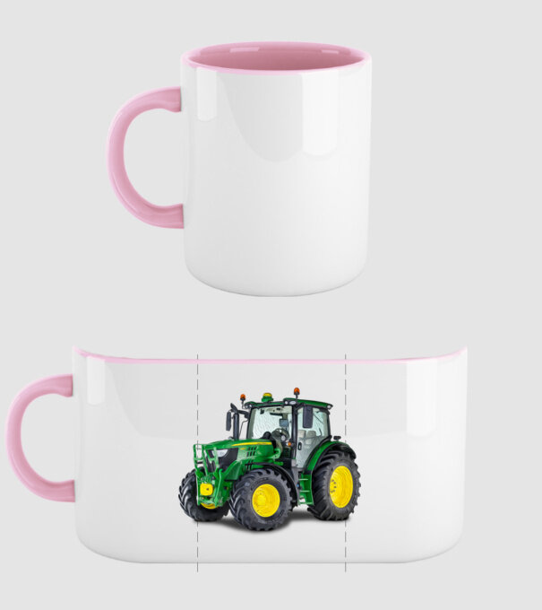 John deere traktor  minta világos rózsaszín pólón