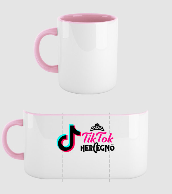 Tik Tok hercegnő színezhető  minta világos rózsaszín pólón