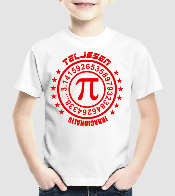 PI teljesen irracionális színezhető minta fehér pólón