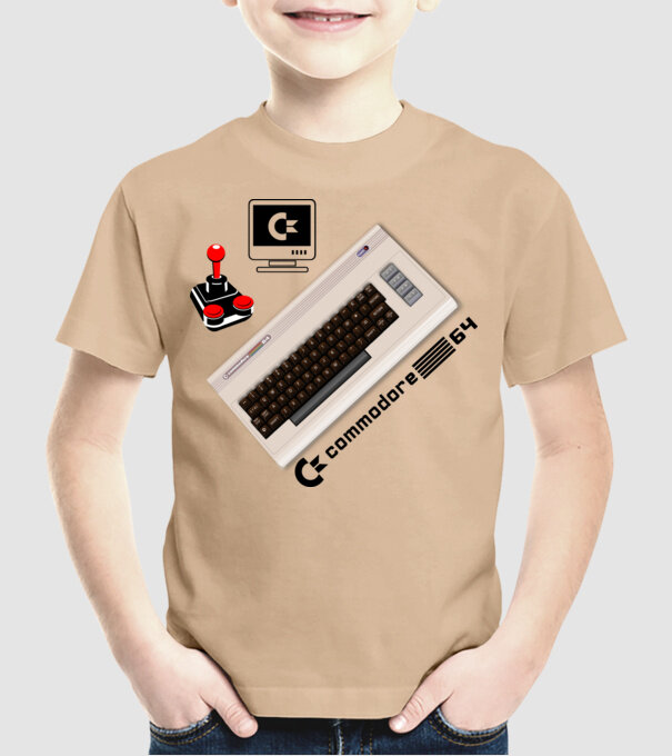 C64 COMMODORE 64 minta homokszín pólón