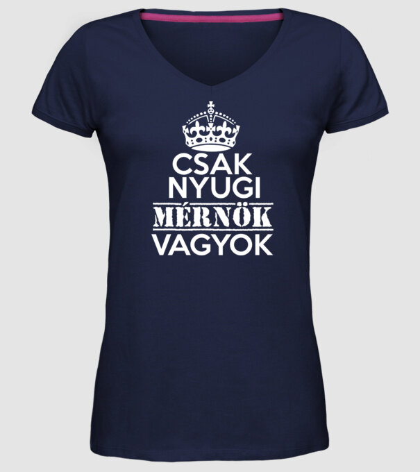 Keep Calm mérnök minta sötétkék pólón