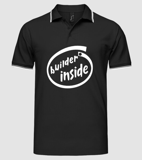 Builder Inside minta fekete pólón