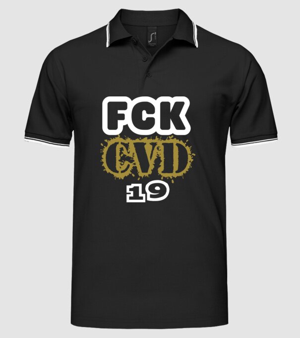 Színezhető FCK covid 19 vírus minta fekete pólón
