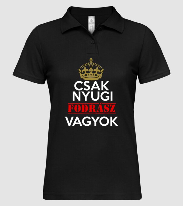 Keep Calm fodrász minta fekete pólón