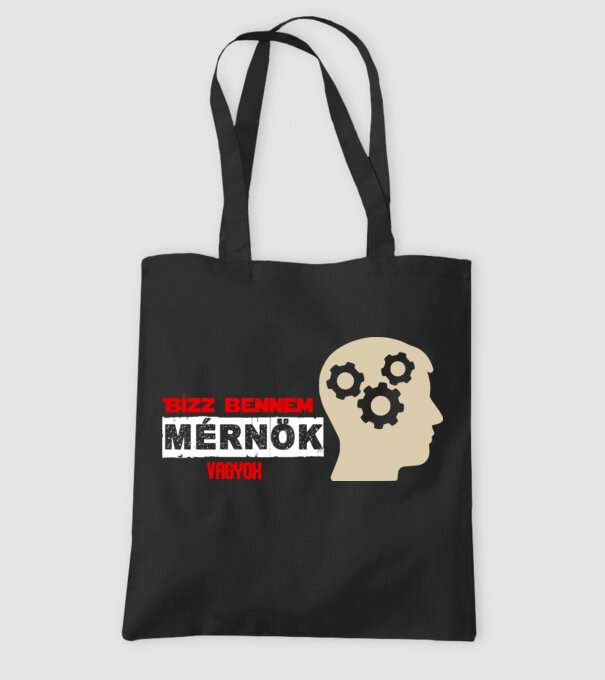 Bízz bennem mérnök vagyok színezhető minta fekete pólón