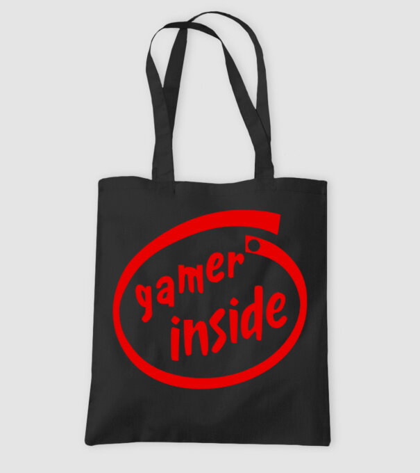 Gamer Inside színezhető minta fekete pólón