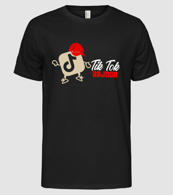 Tik Tok bajnok színezhető minta fekete pólón