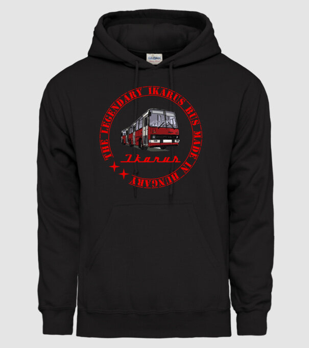 Ikarus busz színezhető minta minta fekete pólón