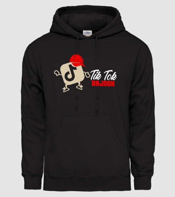 Tik Tok bajnok színezhető minta fekete pólón