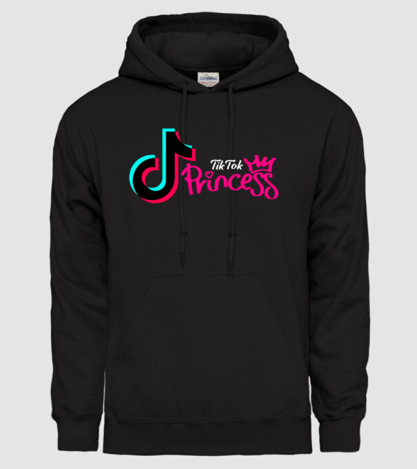 TikTok princess színezhető minta fekete pólón