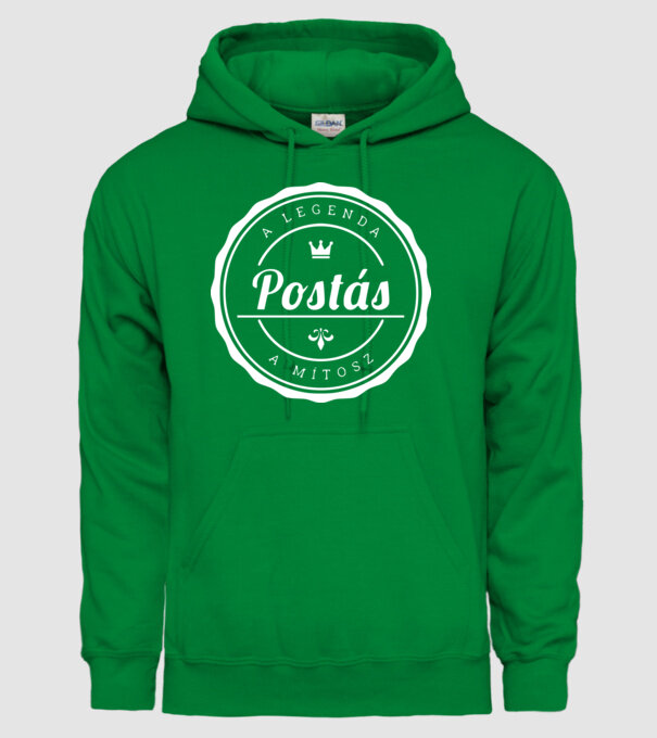 Postás mítosz minta zöld pólón