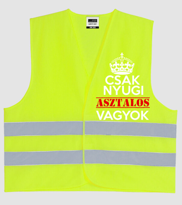Keep Calm asztalos minta neonsárga pólón