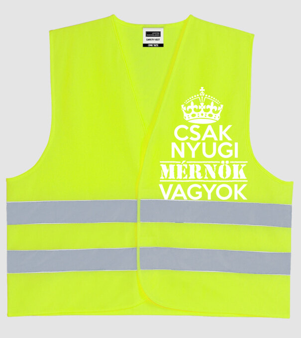 Keep Calm mérnök minta neonsárga pólón