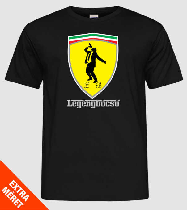 Ferrari legénybúcsú minta fekete pólón