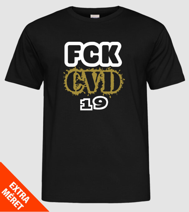 Színezhető FCK covid 19 vírus minta fekete pólón