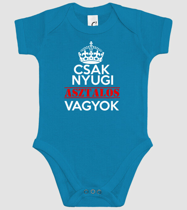 Keep Calm asztalos minta türkiz pólón