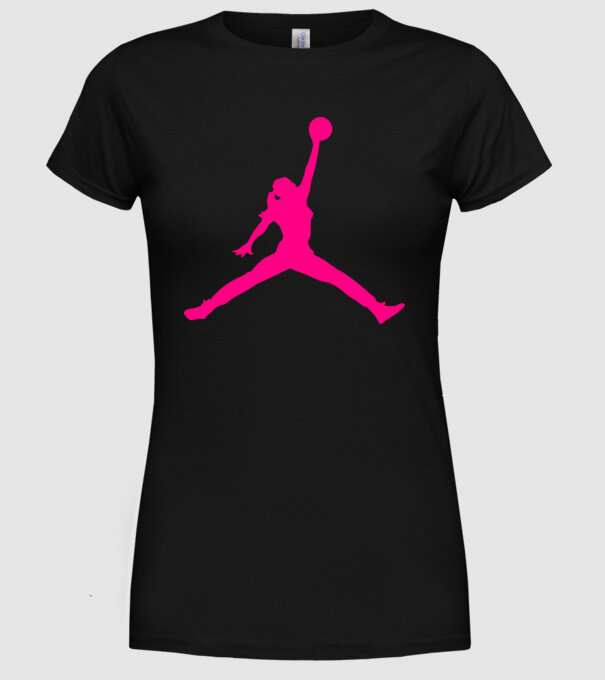 Nike Air Jordan csaj minta fekete pólón