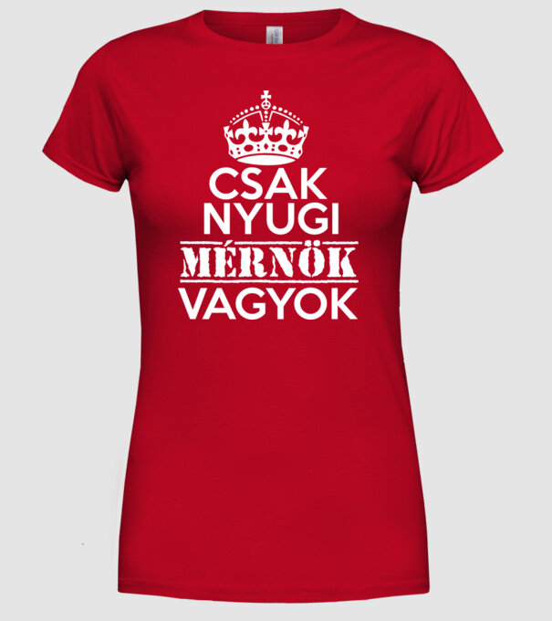 Keep Calm mérnök minta piros pólón