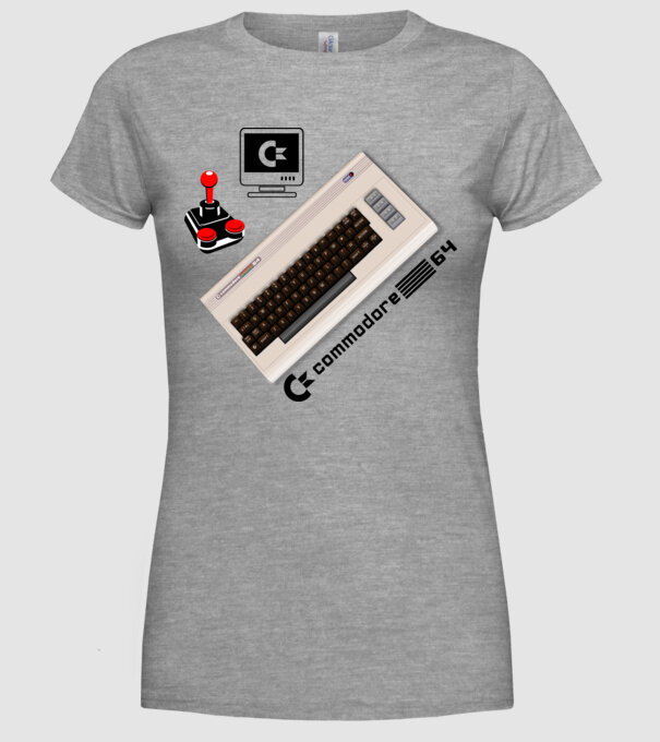 C64 COMMODORE 64 minta szürke pólón