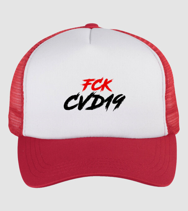 Színezhető FCK covid 19 vírus minta fehér/piros pólón