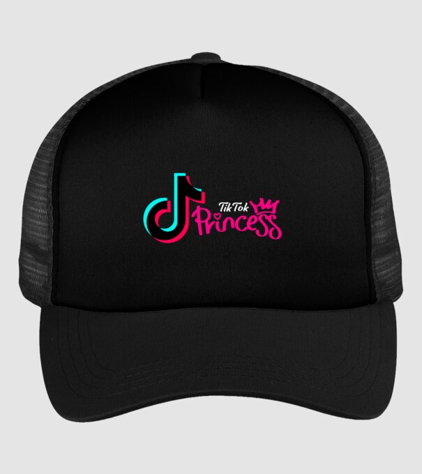 TikTok princess színezhető minta fekete pólón