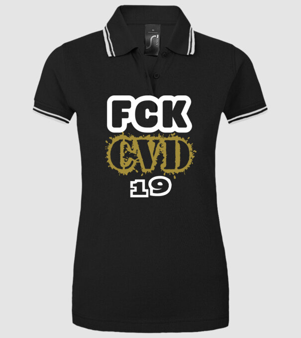 Színezhető FCK covid 19 vírus minta fekete pólón