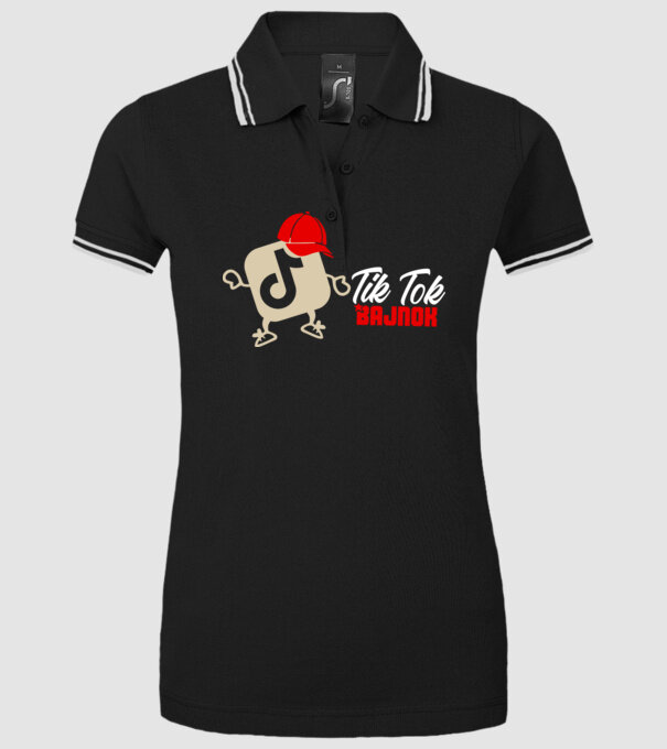 Tik Tok bajnok színezhető minta fekete pólón