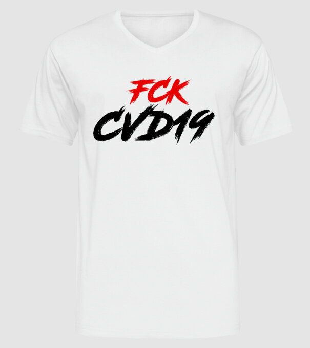 Színezhető FCK covid 19 vírus minta fehér pólón