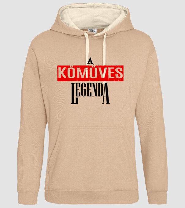 Kőműves legenda minta homokszín pólón