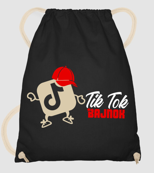 Tik Tok bajnok színezhető minta fekete pólón
