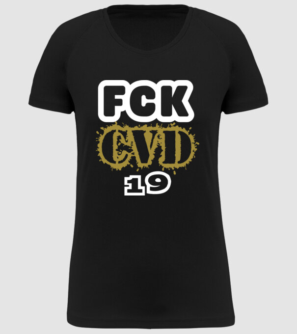 Színezhető FCK covid 19 vírus minta fekete pólón