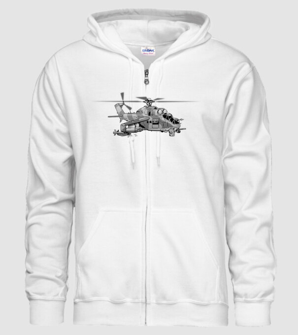 Harci helikopter (szürke) minta fehér pólón